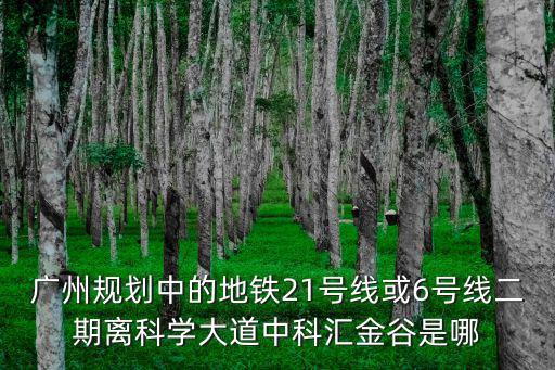 廣州增城21號(hào)地鐵二期，廣州規(guī)劃中的地鐵21號(hào)線或6號(hào)線二期離科學(xué)大道中科匯金谷是哪