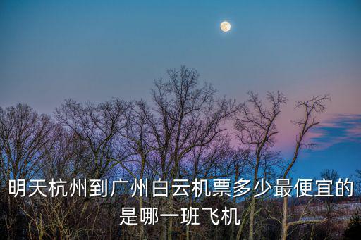 明天杭州到廣州白云機(jī)票多少最便宜的是哪一班飛機(jī)