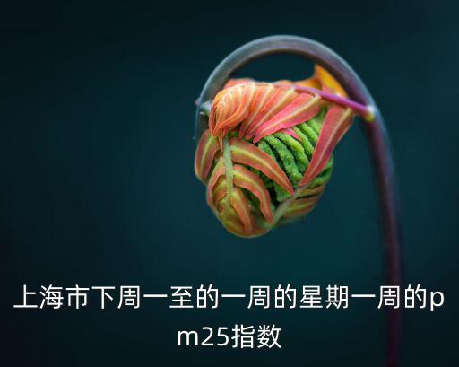 上海市下周一至的一周的星期一周的pm25指數(shù)