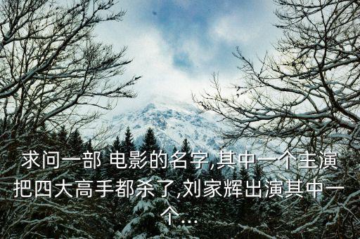 求問一部 電影的名字,其中一個主演把四大高手都殺了,劉家輝出演其中一個...