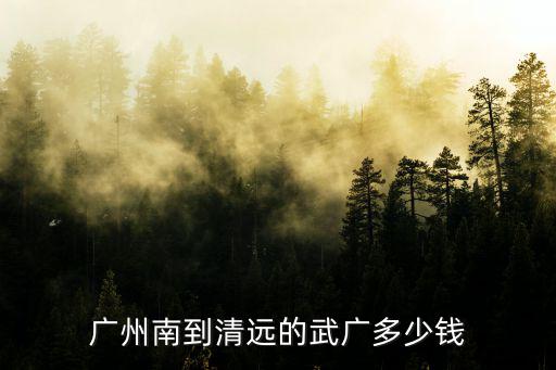 廣州南到清遠(yuǎn)的武廣多少錢