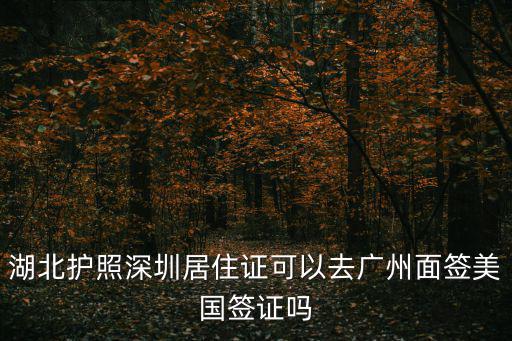 湖北護照深圳居住證可以去廣州面簽美國簽證嗎