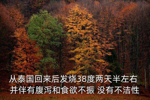 從泰國回來后發(fā)燒38度兩天半左右 并伴有腹瀉和食欲不振 沒有不潔性
