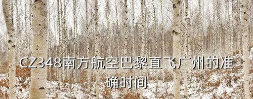 CZ348南方航空巴黎直飛廣州的準(zhǔn)確時(shí)間