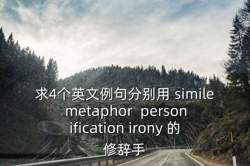 求4個英文例句分別用 simile metaphor  personification irony 的修辭手