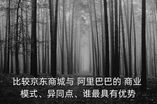 比較京東商城與 阿里巴巴的 商業 模式、異同點、誰最具有優勢