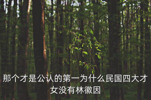 那個才是公認的第一為什么民國四大才女沒有林徽因