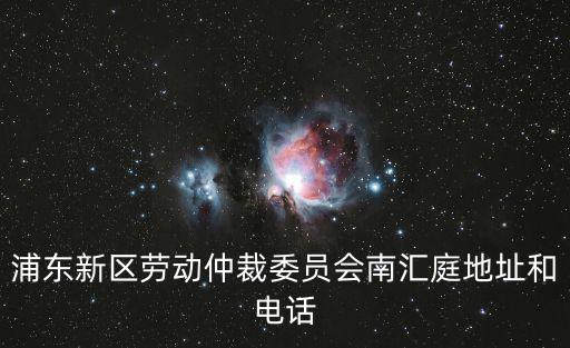 浦東新區(qū)勞動(dòng)仲裁委員會(huì)南匯庭地址和電話
