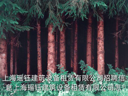上海瑤鈺建筑設(shè)備租賃有限公司招聘信息上海瑤鈺建筑設(shè)備租賃有限公司怎