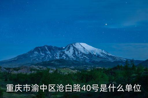 重慶市渝中區滄白路40號是什么單位