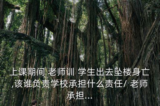 上課期間 老師訓 學生出去墜樓身亡,該誰負責學校承擔什么責任/ 老師承擔...
