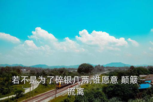 若不是為了碎銀幾兩,誰愿意 顛簸 流離