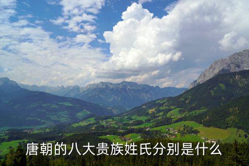 唐朝的八大貴族姓氏分別是什么