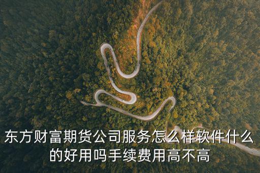 東方財富期貨公司服務怎么樣軟件什么的好用嗎手續費用高不高