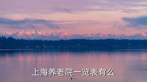 上海養(yǎng)老院一覽表有么