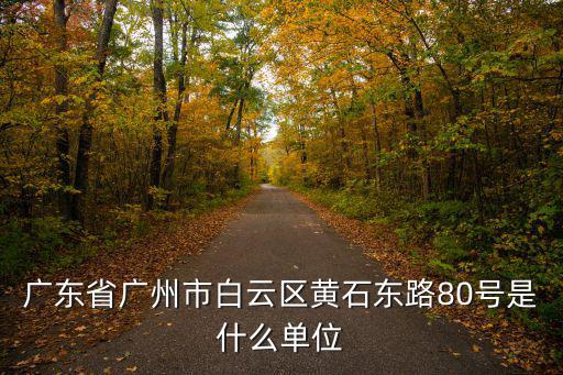 廣東省廣州市白云區(qū)黃石東路80號是什么單位