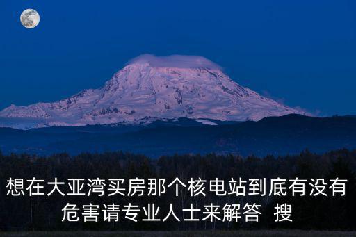 想在大亞灣買房那個核電站到底有沒有危害請專業(yè)人士來解答  搜