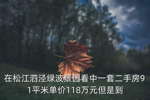 在松江泗涇綠波景園看中一套二手房91平米單價118萬元但是到