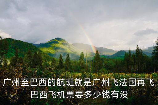 廣州飛法國(guó)頭等艙價(jià)格，廣州至巴西的航班就是廣州飛法國(guó)再飛巴西飛機(jī)票要多少錢(qián)有沒(méi)