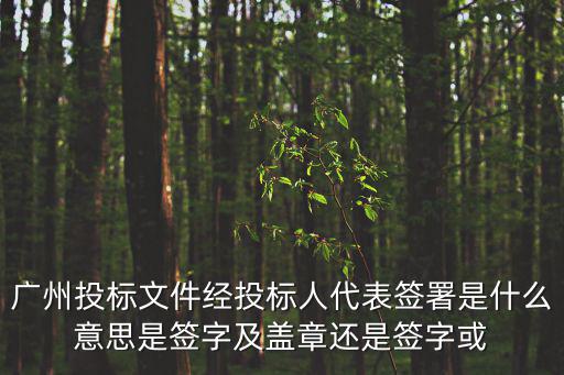 英威騰中標(biāo)廣州白云醫(yī)院遷建項(xiàng)目，廣州投標(biāo)文件經(jīng)投標(biāo)人代表簽署是什么意思是簽字及蓋章還是簽字或