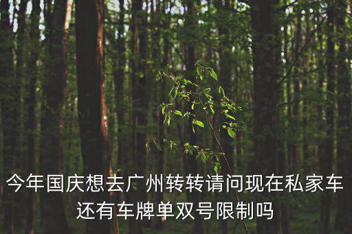 3月一號去廣州有私家車沒，今年國慶想去廣州轉轉請問現在私家車還有車牌單雙號限制嗎