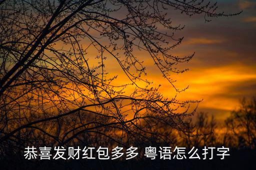 恭喜發(fā)財紅包多多 粵語怎么打字