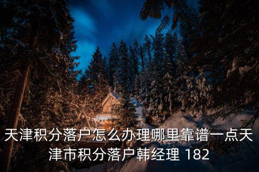 天津積分落戶怎么辦理哪里靠譜一點天津市積分落戶韓經理 182
