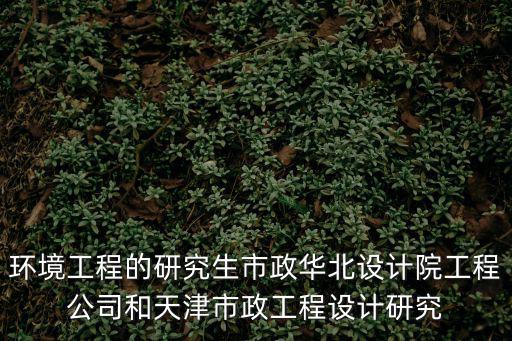 環境工程的研究生市政華北設計院工程公司和天津市政工程設計研究