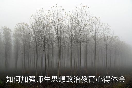 如何加強(qiáng)師生思想政治教育心得體會(huì)