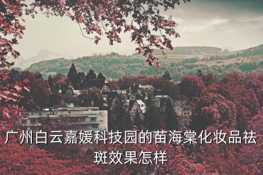 廣州白云嘉媛科技園的苗海棠化妝品祛斑效果怎樣