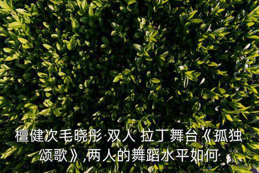 檀健次毛曉彤 雙人 拉丁舞臺《孤獨(dú)頌歌》,兩人的舞蹈水平如何