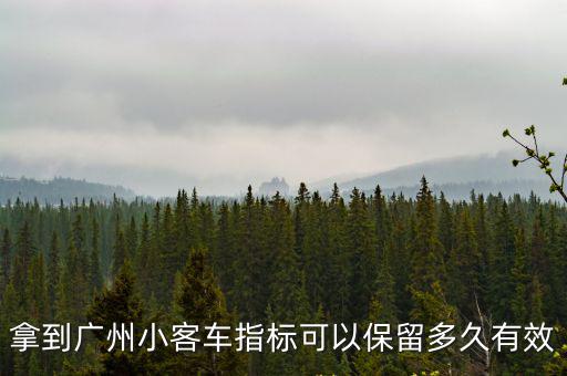 拿到廣州小客車指標可以保留多久有效