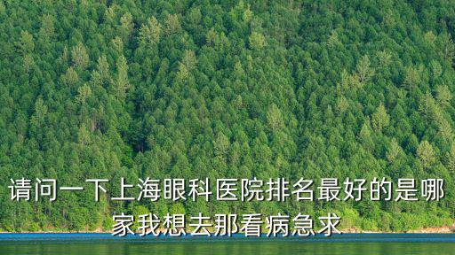 請問一下上海眼科醫院排名最好的是哪家我想去那看病急求