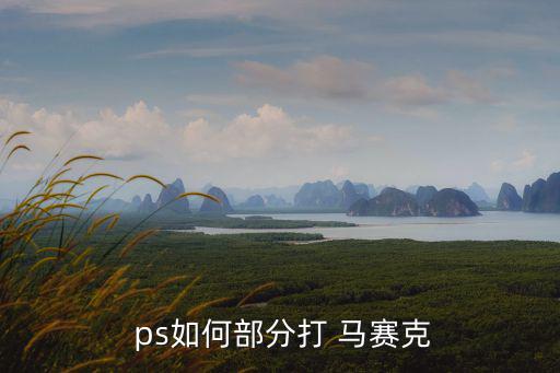  ps如何部分打 馬賽克
