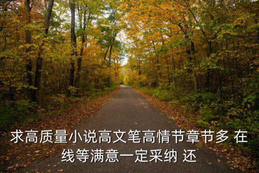 求高質量小說高文筆高情節(jié)章節(jié)多 在線等滿意一定采納 還