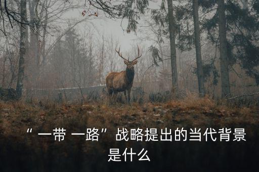 “ 一帶 一路”戰略提出的當代背景是什么
