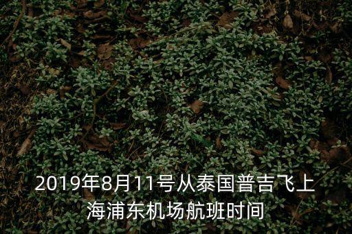 2019年8月11號從泰國普吉飛上海浦東機場航班時間