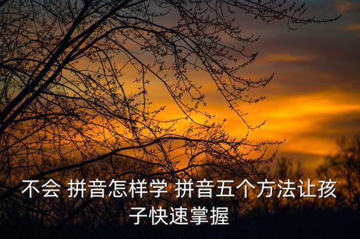 不會 拼音怎樣學 拼音五個方法讓孩子快速掌握