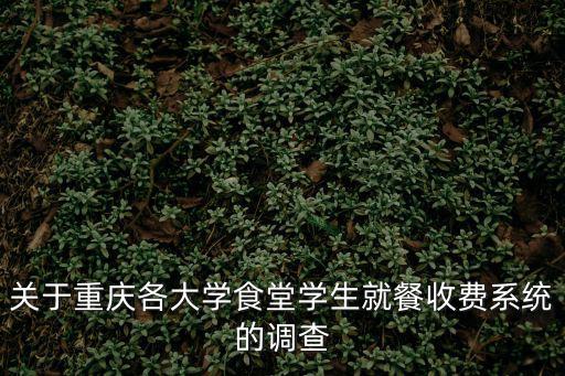 關(guān)于重慶各大學(xué)食堂學(xué)生就餐收費(fèi)系統(tǒng)的調(diào)查