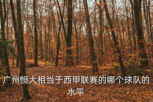 廣州恒大相當于西甲聯賽的哪個球隊的水平