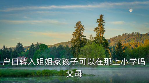 戶口轉入姐姐家孩子可以在那上小學嗎父母