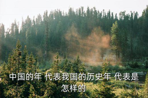 中國的年 代表我國的歷史年 代表是怎樣的
