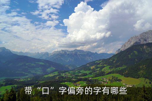 帶口的字有哪些,【有獎(jiǎng)!年輕人士參加活動(dòng)回答問題（20）