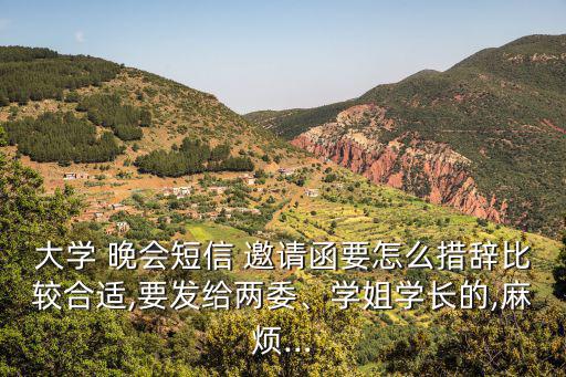 大學(xué) 晚會(huì)短信 邀請(qǐng)函要怎么措辭比較合適,要發(fā)給兩委、學(xué)姐學(xué)長(zhǎng)的,麻煩...
