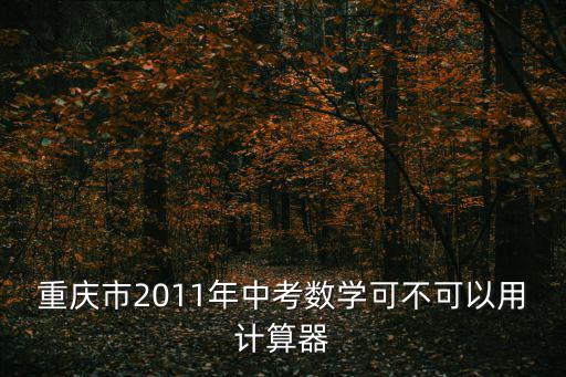 重慶市2011年中考數學可不可以用計算器