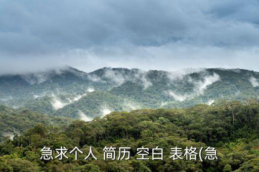急求個人 簡歷 空白 表格(急