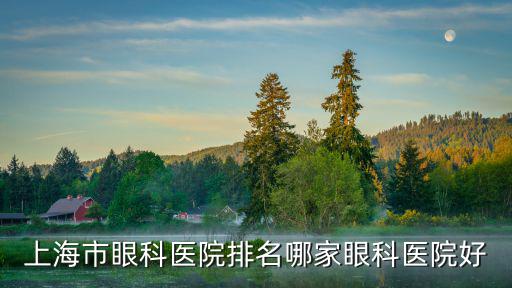 上海市眼科醫院排名哪家眼科醫院好