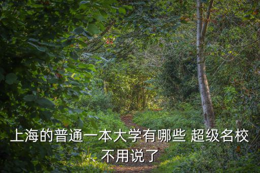 上海的普通一本大學有哪些 超級名校不用說了