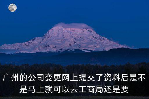 廣州的公司變更網上提交了資料后是不是馬上就可以去工商局還是要