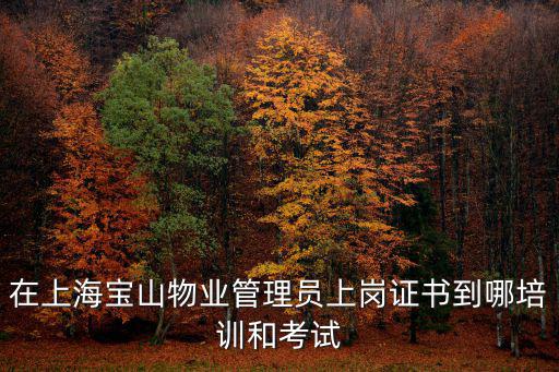 在上海寶山物業(yè)管理員上崗證書到哪培訓(xùn)和考試